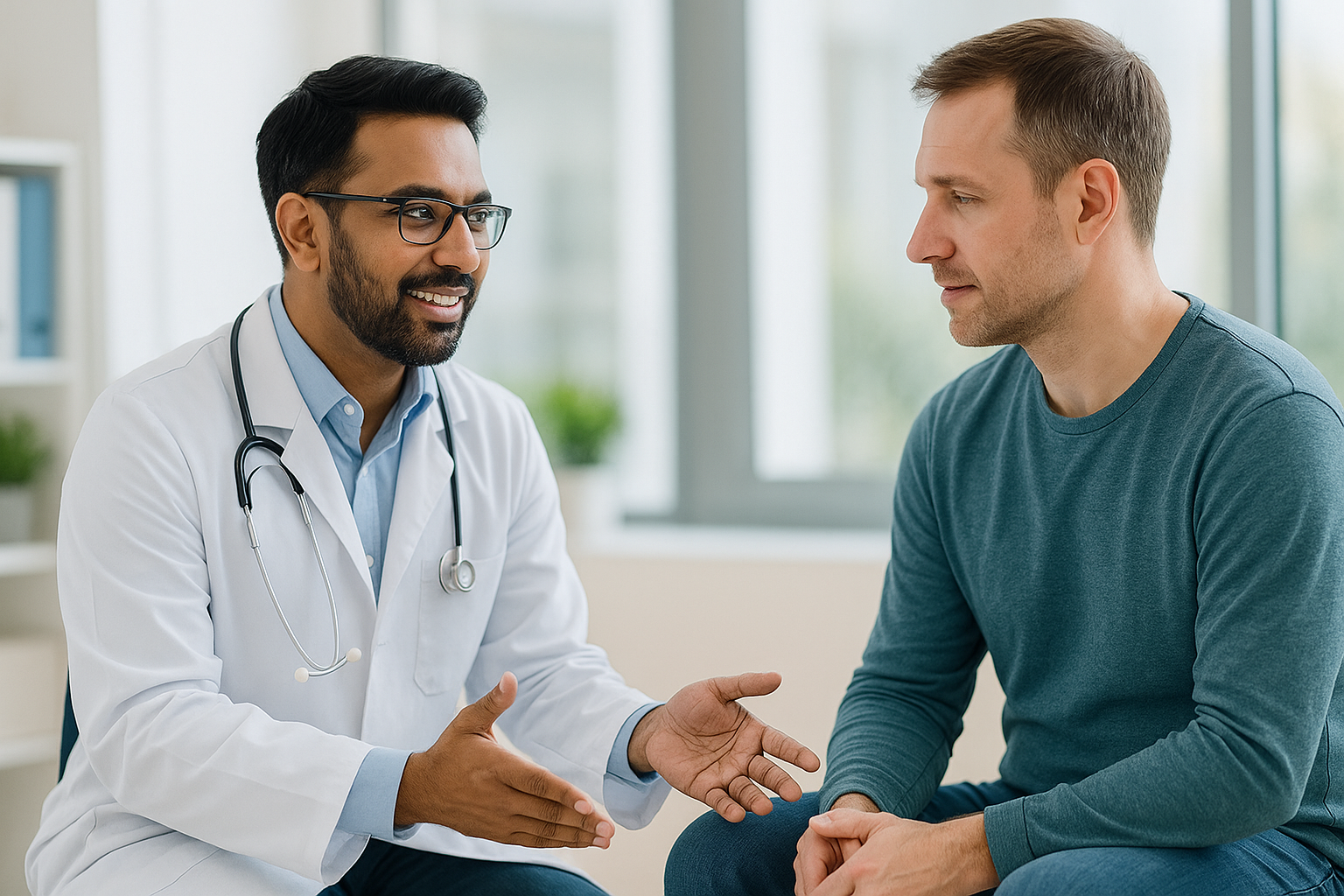 Doctor discussing shoulder surgery with a patient